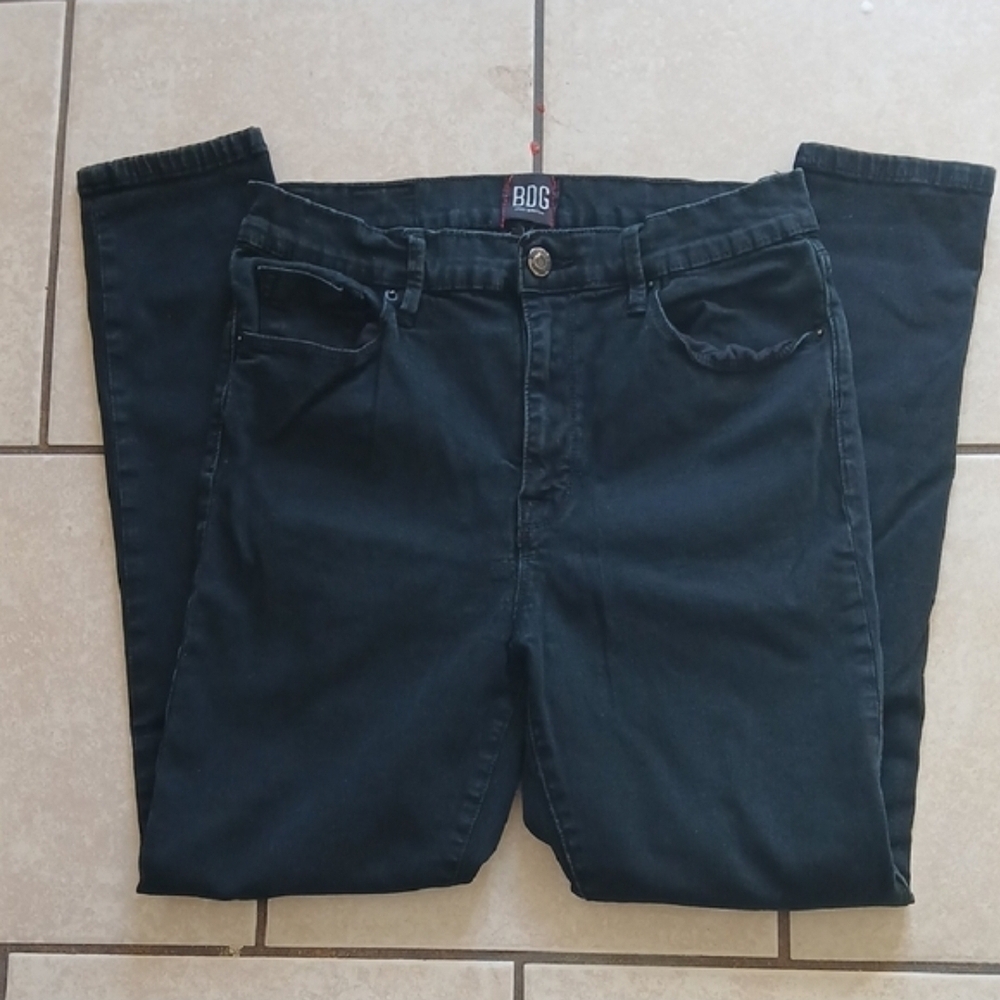 BDG Womens Size 28 Black Twig Style High Waisted Cropped Denim Jeans